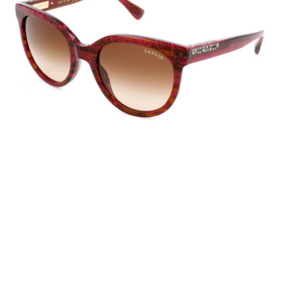 Lanvin Burgundy Sunglasses with Crystal Accents